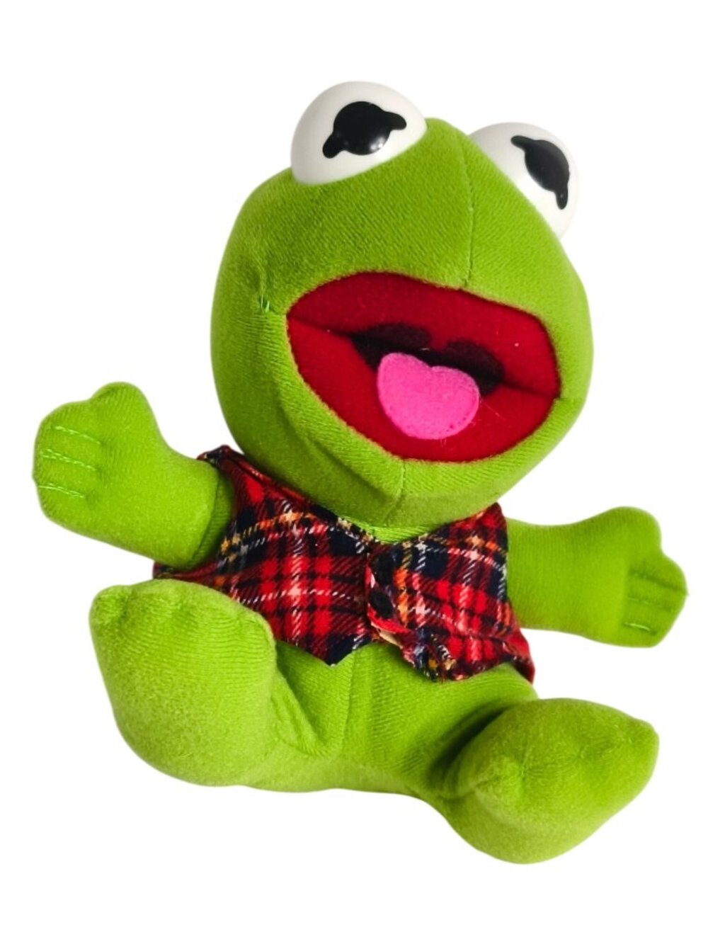 1987 Baby Kermit Plush Jim Henson Muppet Babies Sesame Street Collectible 7"